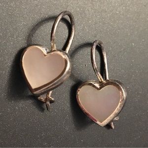 Sterling Pearly Heart Earrings